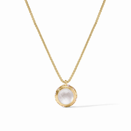 Julie Vos Rainbow Delicate Necklace Iridescent Clear Crystal