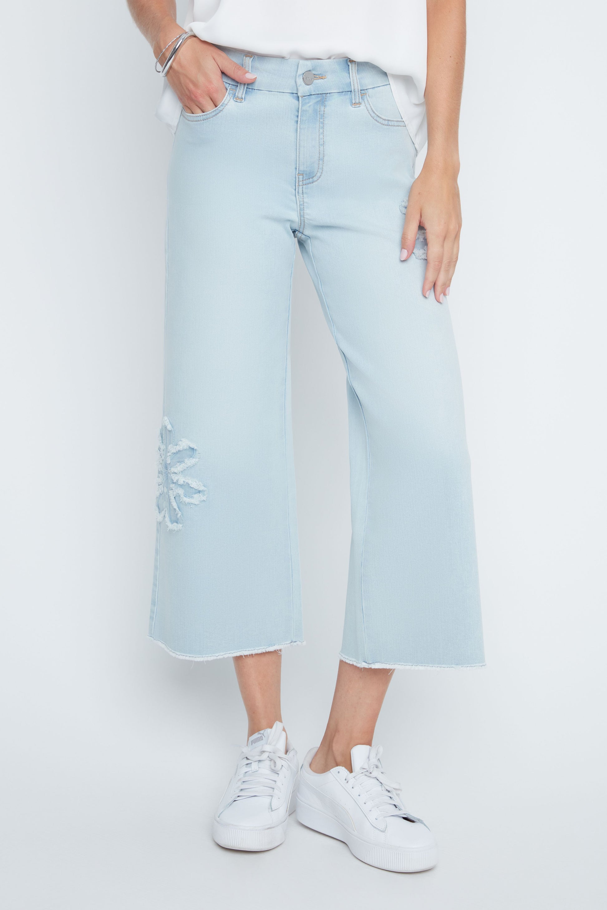 Renuar Woven Pant Light Wash Floral