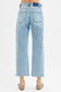 Risen High Rise Crop Barrel Adjustable Waist Band Jeans