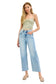 Risen High Rise Crop Barrel Adjustable Waist Band Jeans