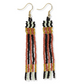 Ink + Alloy Melissa Alternating Two Color Grids Petite Beaded Fringe Earrings Greens + Rust