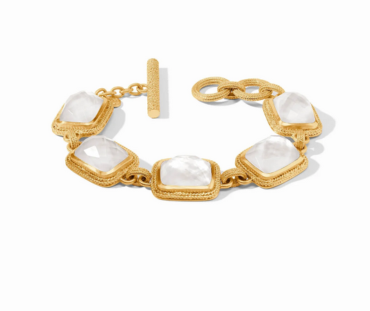 Julie Vos Cheval Stone Bracelet Iridescent Clear Crystal
