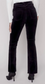 Corduroy Asymetrical Hem Bootcut Leg Pant - Black