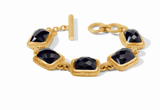 Julie Vos Cheval Stone Bracelet Obsidan Black