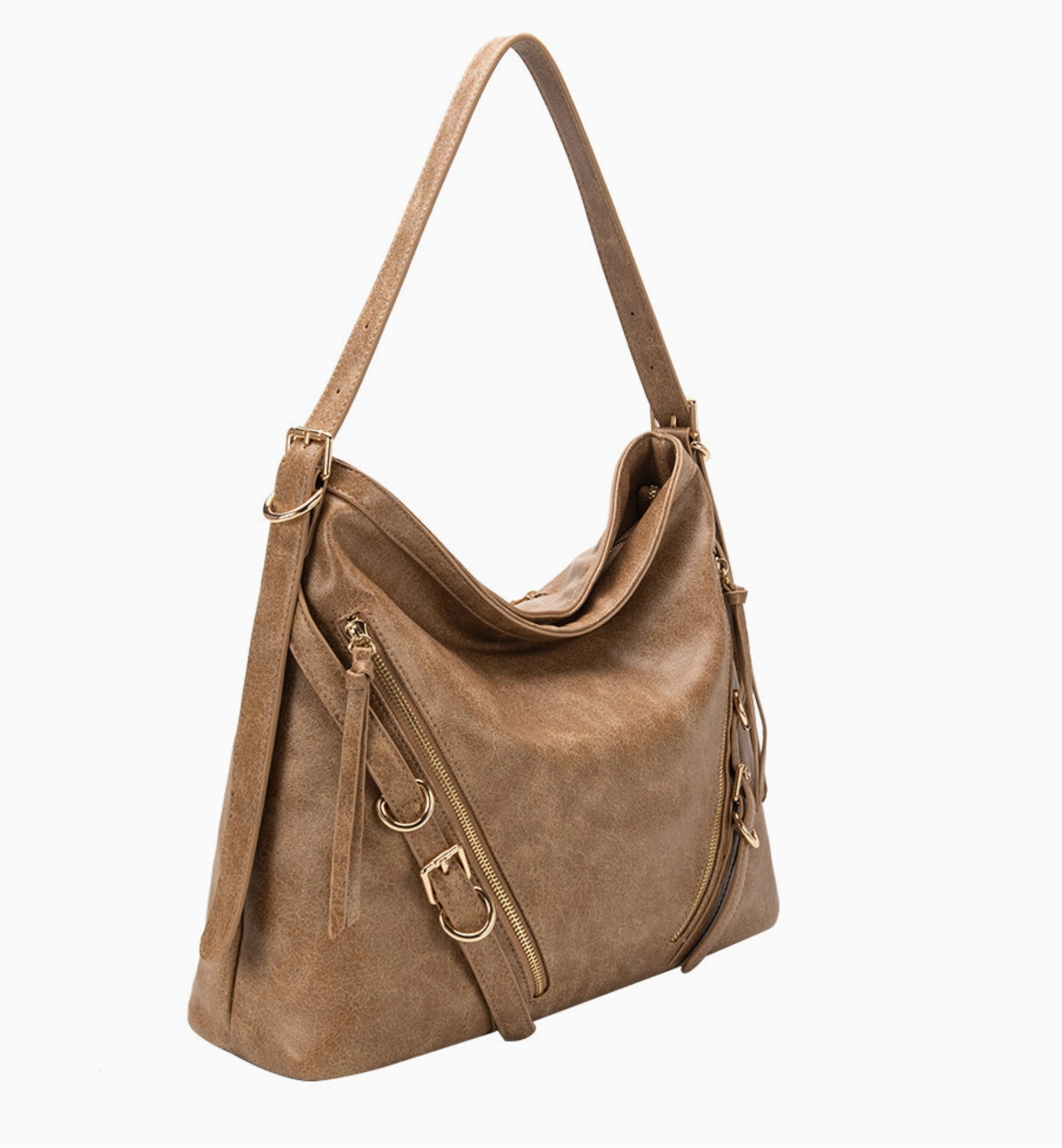 Sloane Tan Recycled Vegan Shoulder Bag