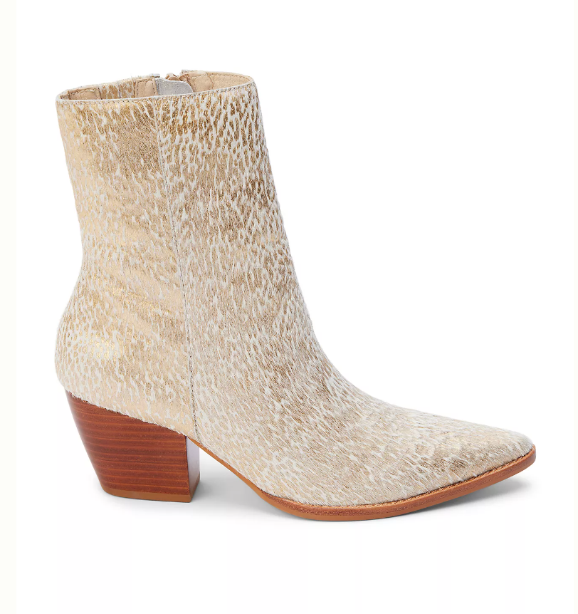 Matisse Gold Splatter Cowhair Boot