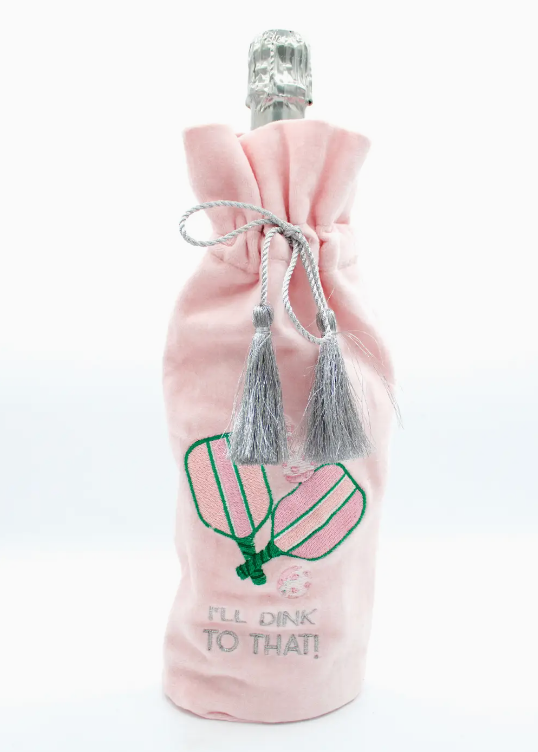 Pickleball Embroidered Wine Bag