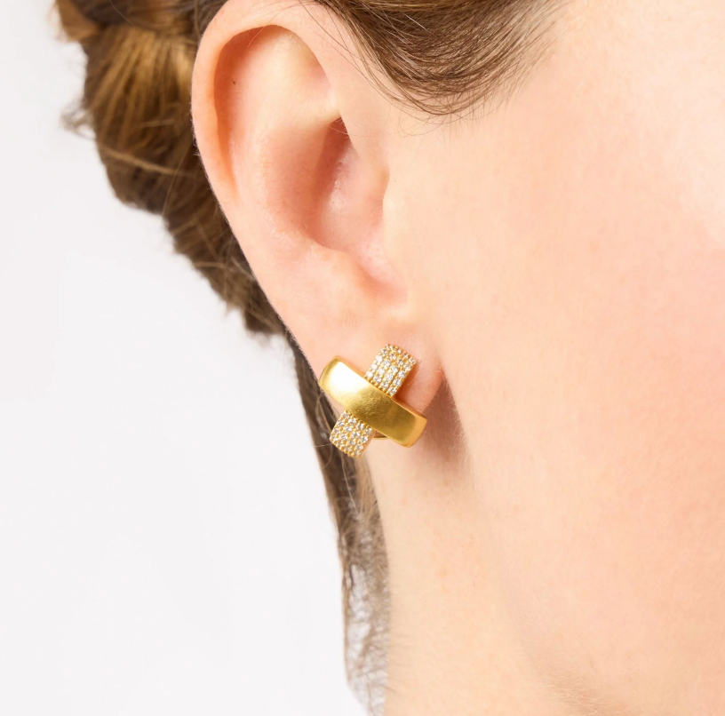 Julie Vos Catalina Pave X Stud Earring