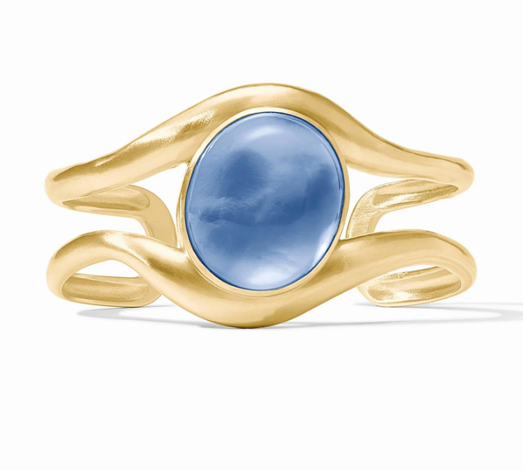Julie Vos Wave Stone Cuff Iridescent Chalcedony
