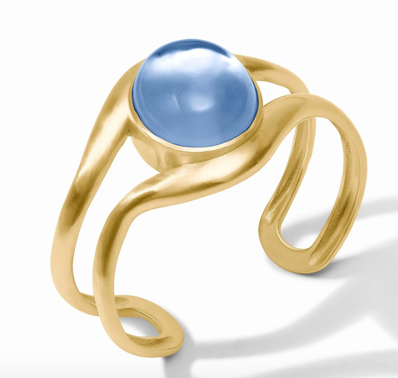 Julie Vos Wave Stone Cuff Iridescent Chalcedony
