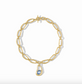 Julie Vos Wave Stone Statement Necklace Iridescent Chalcedony