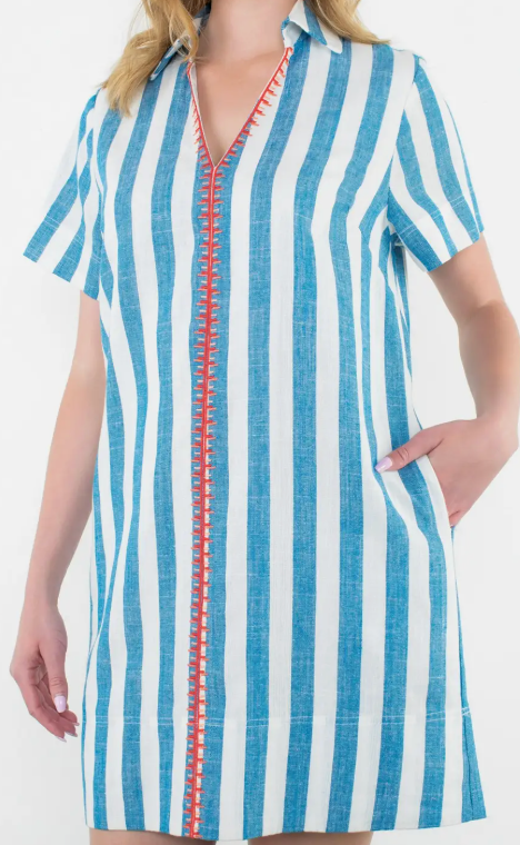 Blue Striped Dress