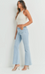 Just Black Denim High Rise Scissor Cut Flare Light Wash