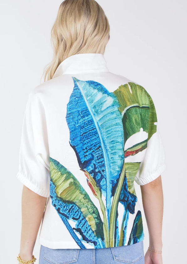 Emily McCarthy Poppy Top Linen Bellamy Leaves
