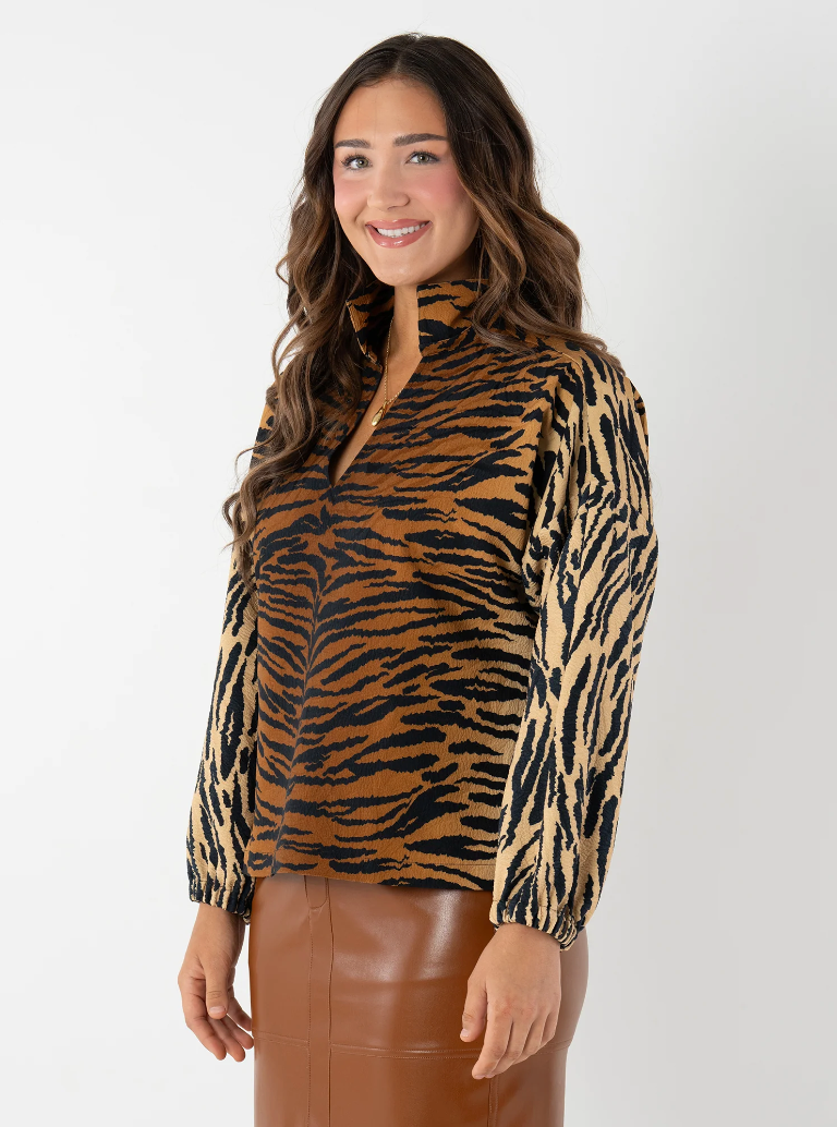 Emily McCarthy Long Sleeve Poppy Tiger Jacquard