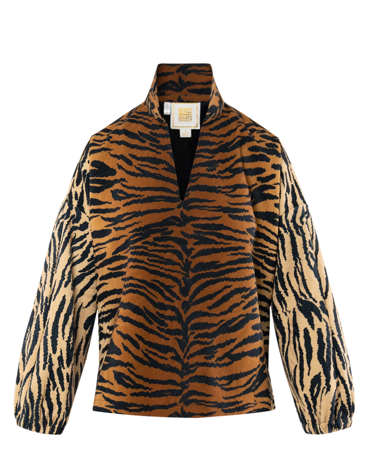 Emily McCarthy Long Sleeve Poppy Tiger Jacquard