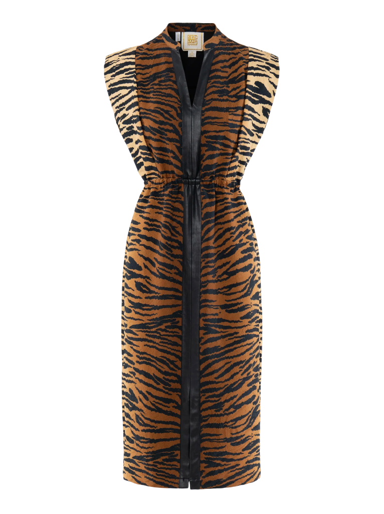 Emily McCarthy Meme Dress Tiger Jacquard