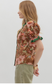 Shoulder Puff Sleeve Blouse Brown Floral