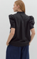 Puff Shoulder Button Up Blouse Black