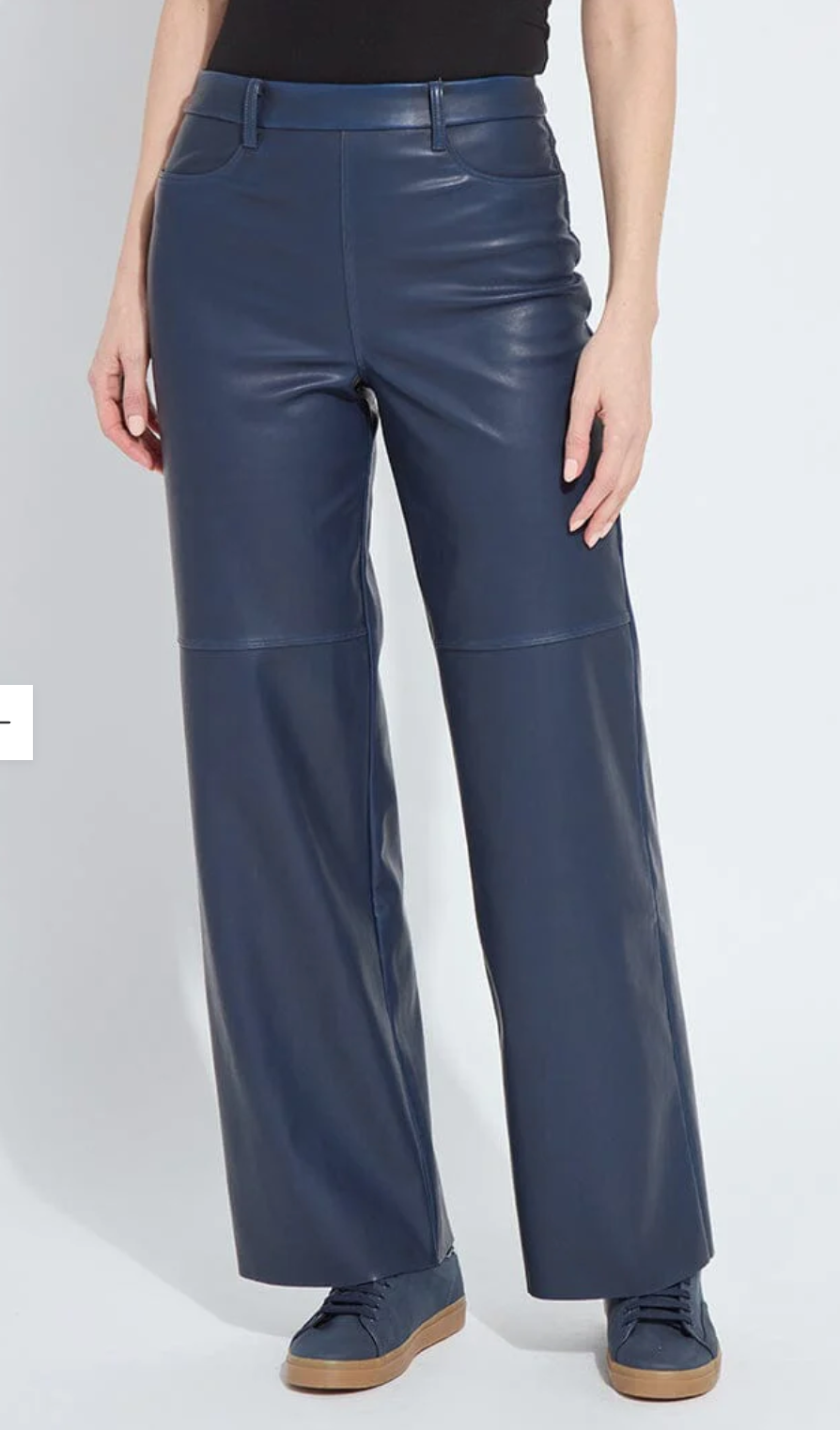 Lysse Cortina Hi Waist Wide Leg Vegan Leather Deep Blue