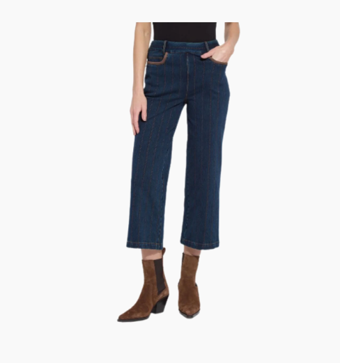 Lysse Landon Embroidered Wide Leg Denim/ Indigo