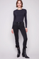 Charlie B Slim Leg Jeans With Velvet Bow - Charcoal