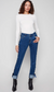 Charlie B Slim Leg Jeans With Velvet Bow - Indigo
