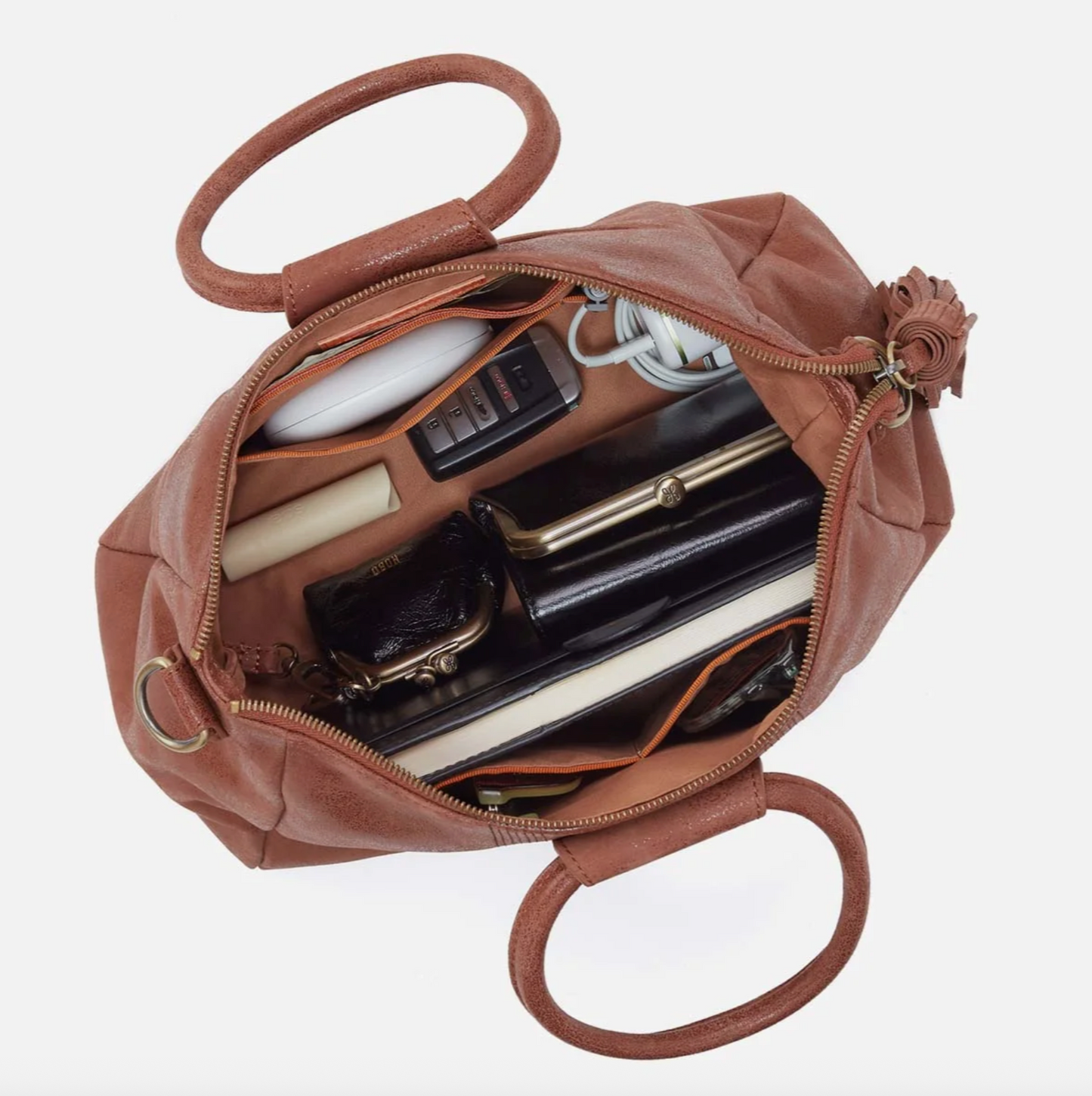 Hobo Sheila Medium Satchel Burnished Saddle
