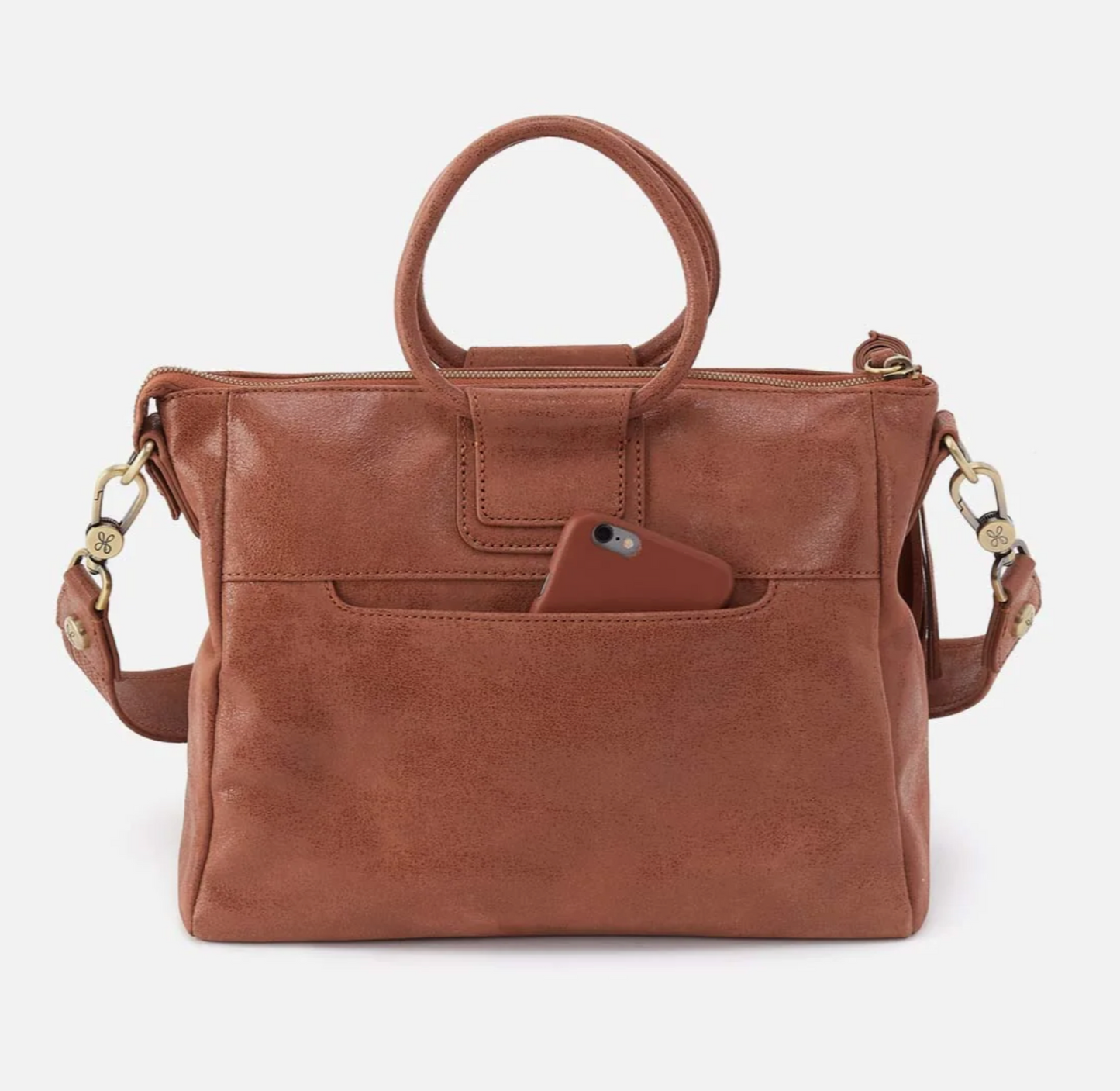 Hobo Sheila Medium Satchel Burnished Saddle