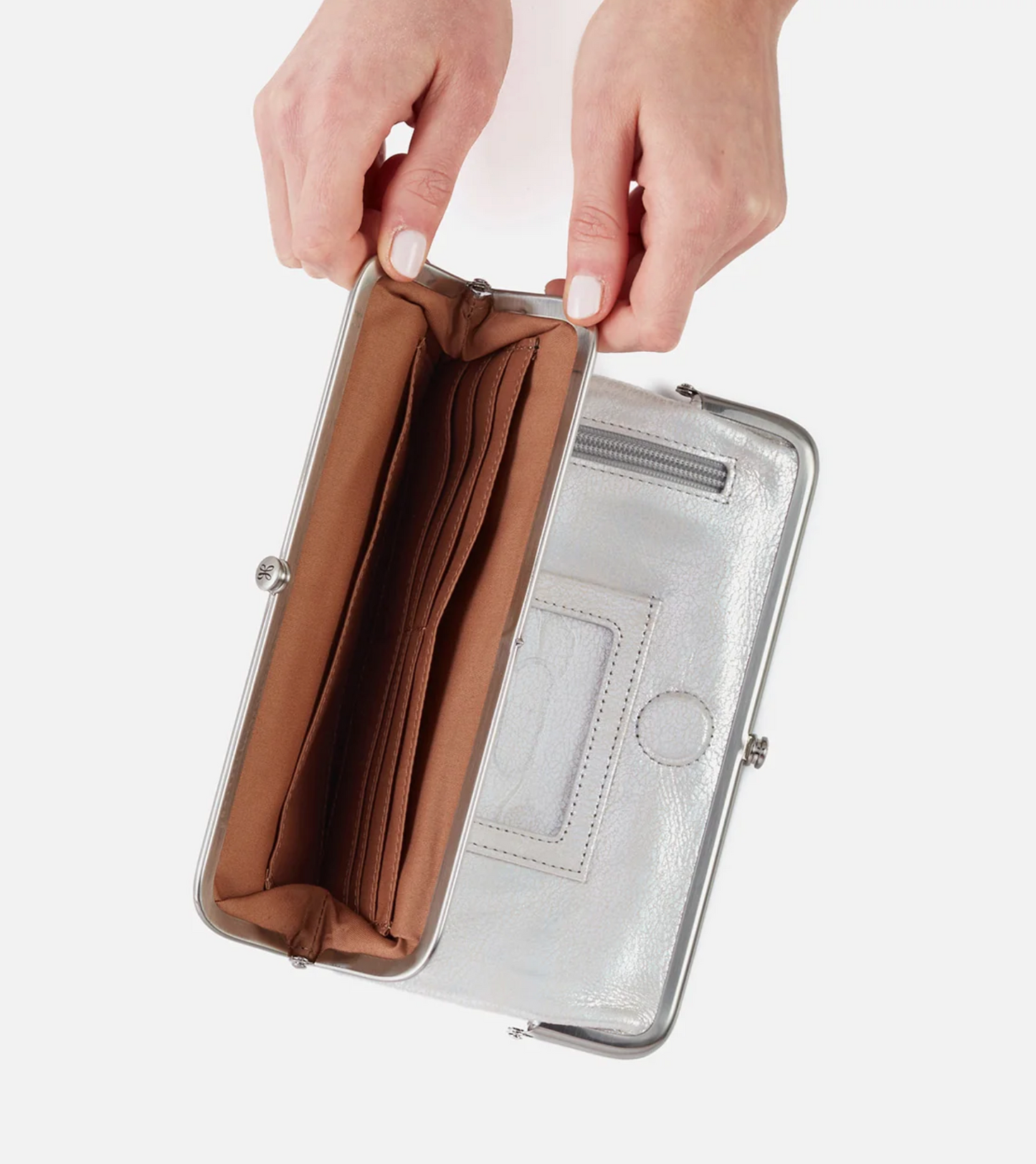 Hobo Lauren Clutch Wallet Silver