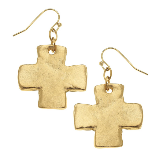 Susan Shaw Square Cross Earrings