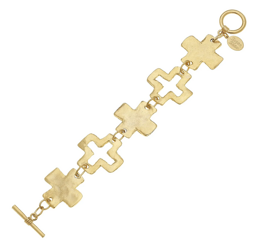 Susan Shaw Linked Cross Toggle Bracelet