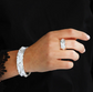 Budhagirl Seven Crystal Ring Silver