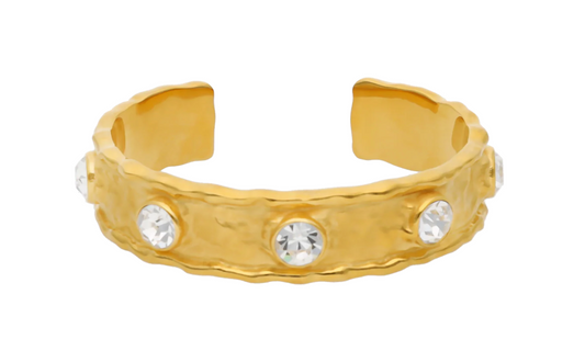 Budhagirl Seven Crystal Cuff Gold