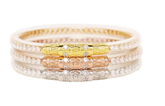 Budhagirl Three Queens All Weather Bangles Clear Crystal