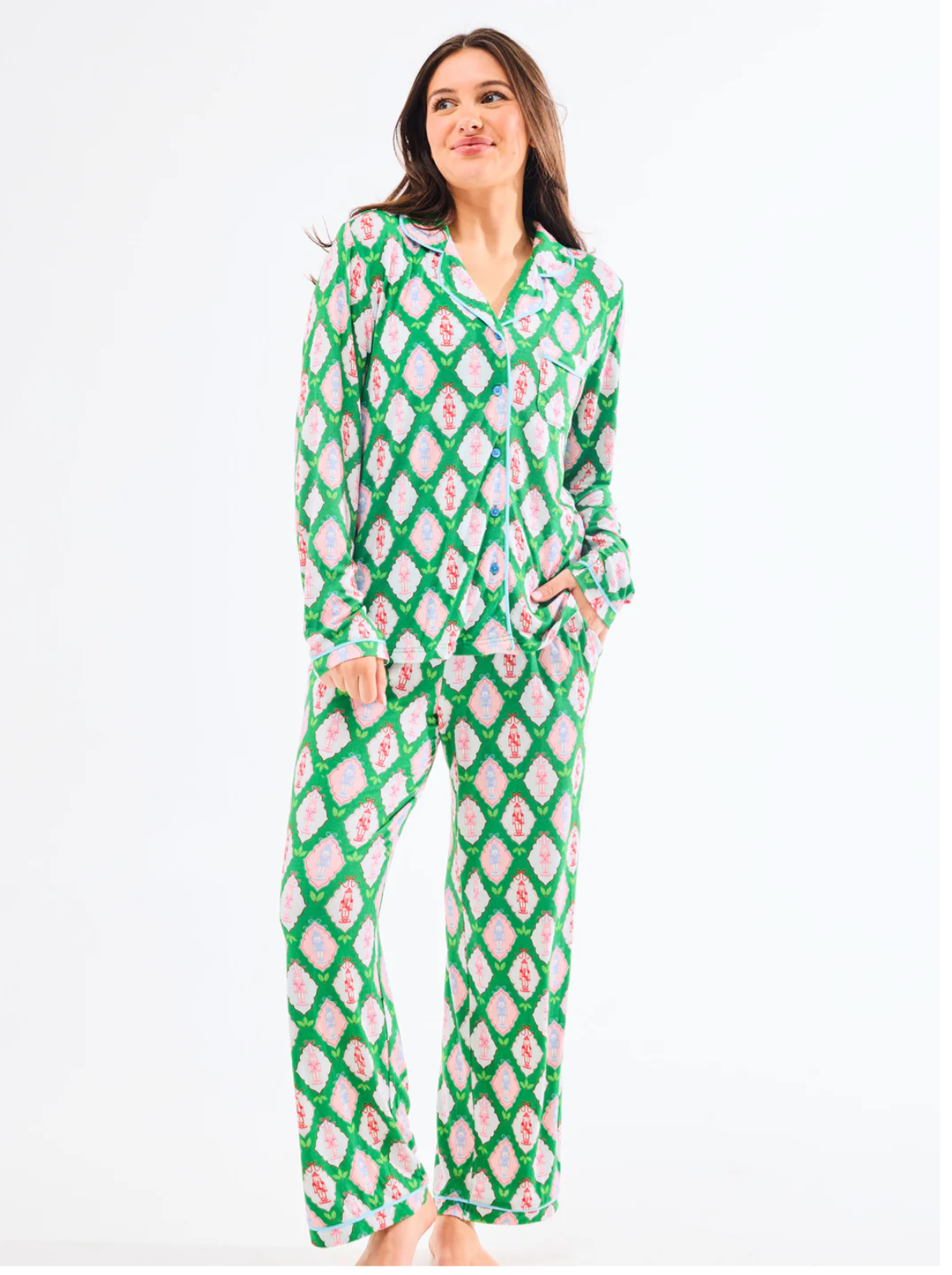 Mary Square Women's Pajama Set  Christmas Cavalry