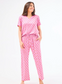 Mary Square Women's Pajama Set Floral Foulard Pink