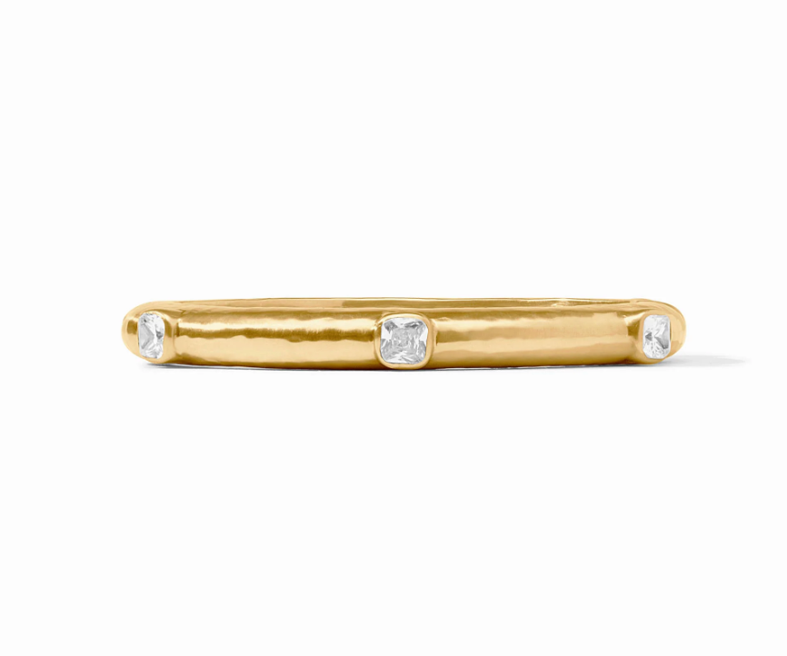 Julie Vos Catalina Hinge Bangle Gold Cubic Zirconia
