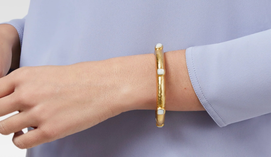 Julie Vos Catalina Hinge Bangle Mother of Pearl