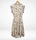 Short Sleeve Sailboat Pattern Midi Dress