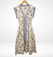 Short Sleeve Sailboat Pattern Midi Dress