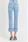Risen High Rise Ankle Straight Cuffed Jeans Light Wash