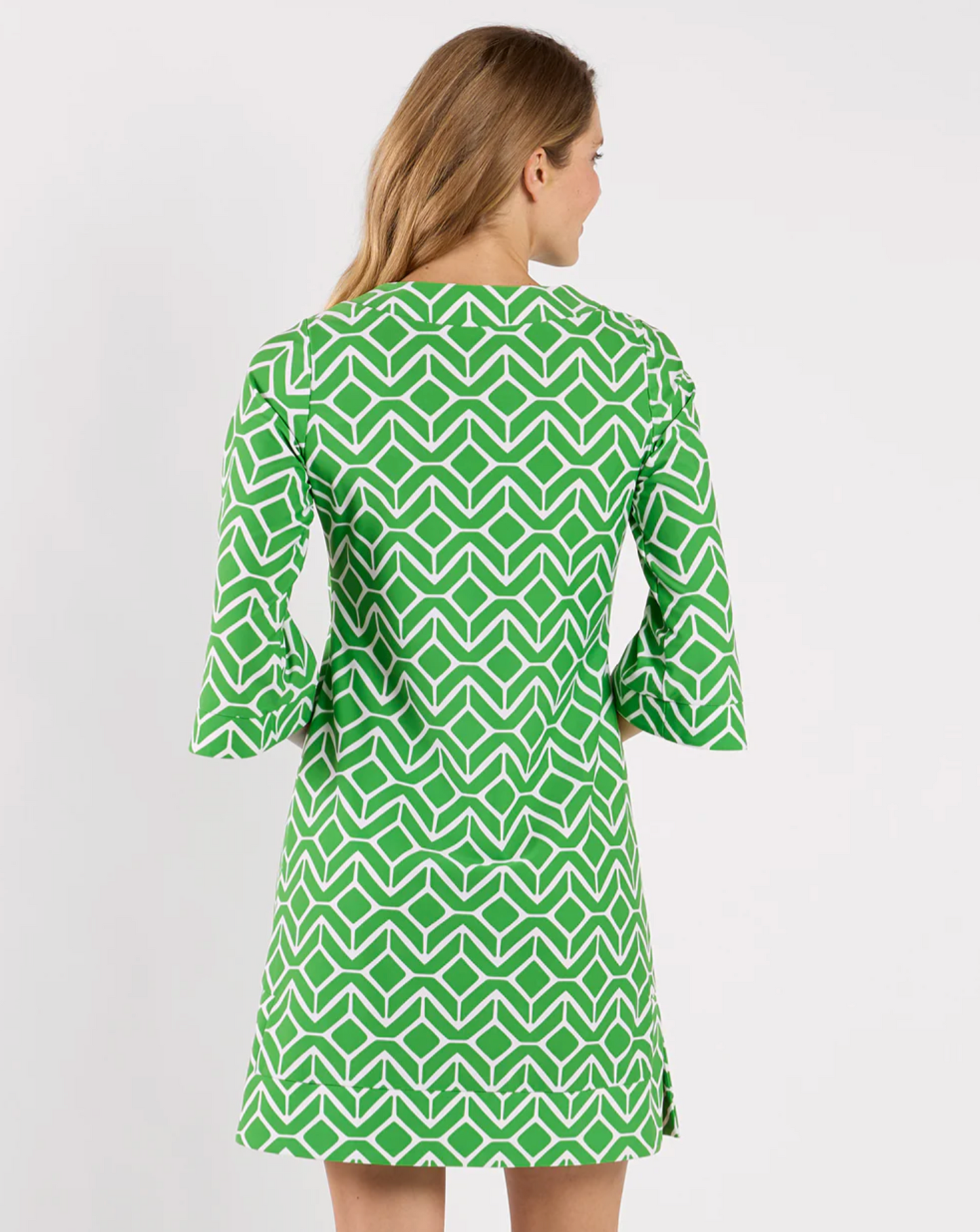Jude Connally Megan Dress Sail Geo Grass Green