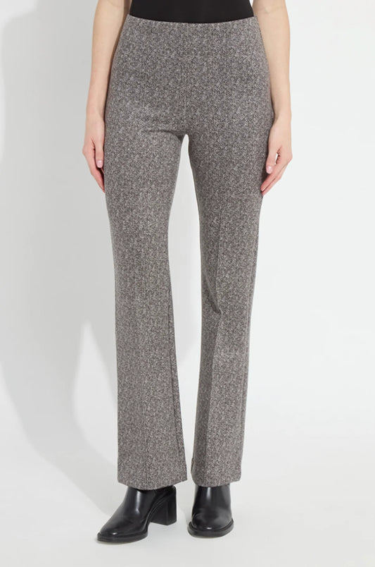Lysse Neoprene Pant in Signature Herringbone featuring a high waist, slim fit, and flared leg silhouette.