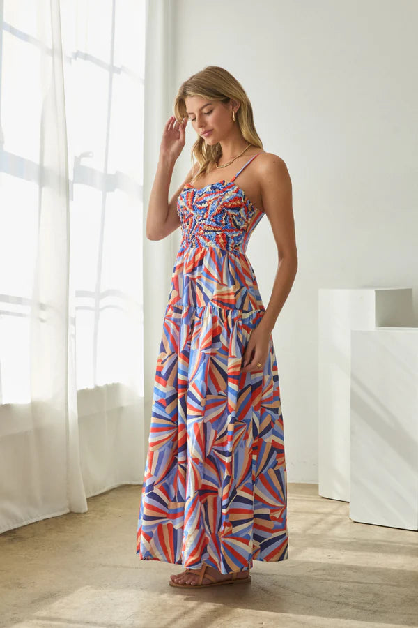 Printed Tiered Maxi Dress
