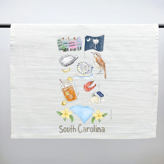 South Carolina Icons Tea Towel