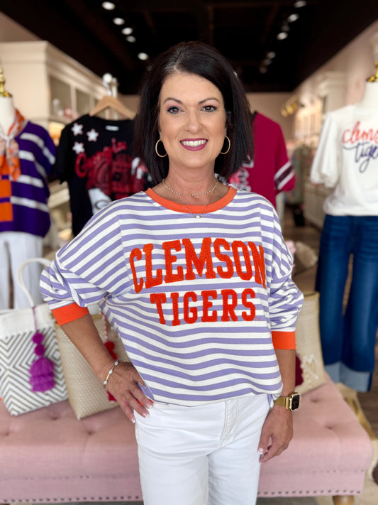 The Society Stripe Pullover Clemson