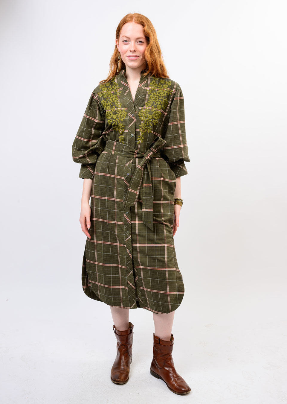 Sister Mary Triana Dress Green Plaid
