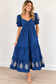 Victoria Dunn Clara the Label Peyton Sapphire Crest Maxi Dress