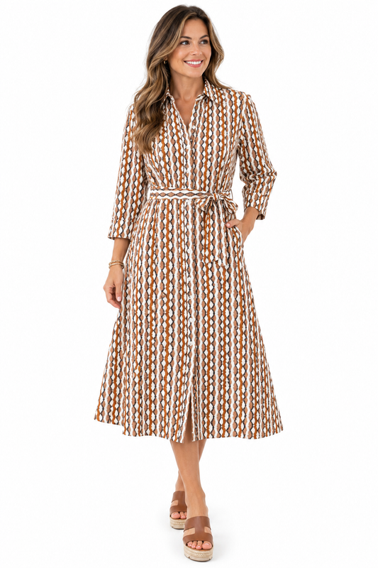Boho Chic Brown Pattern Dress